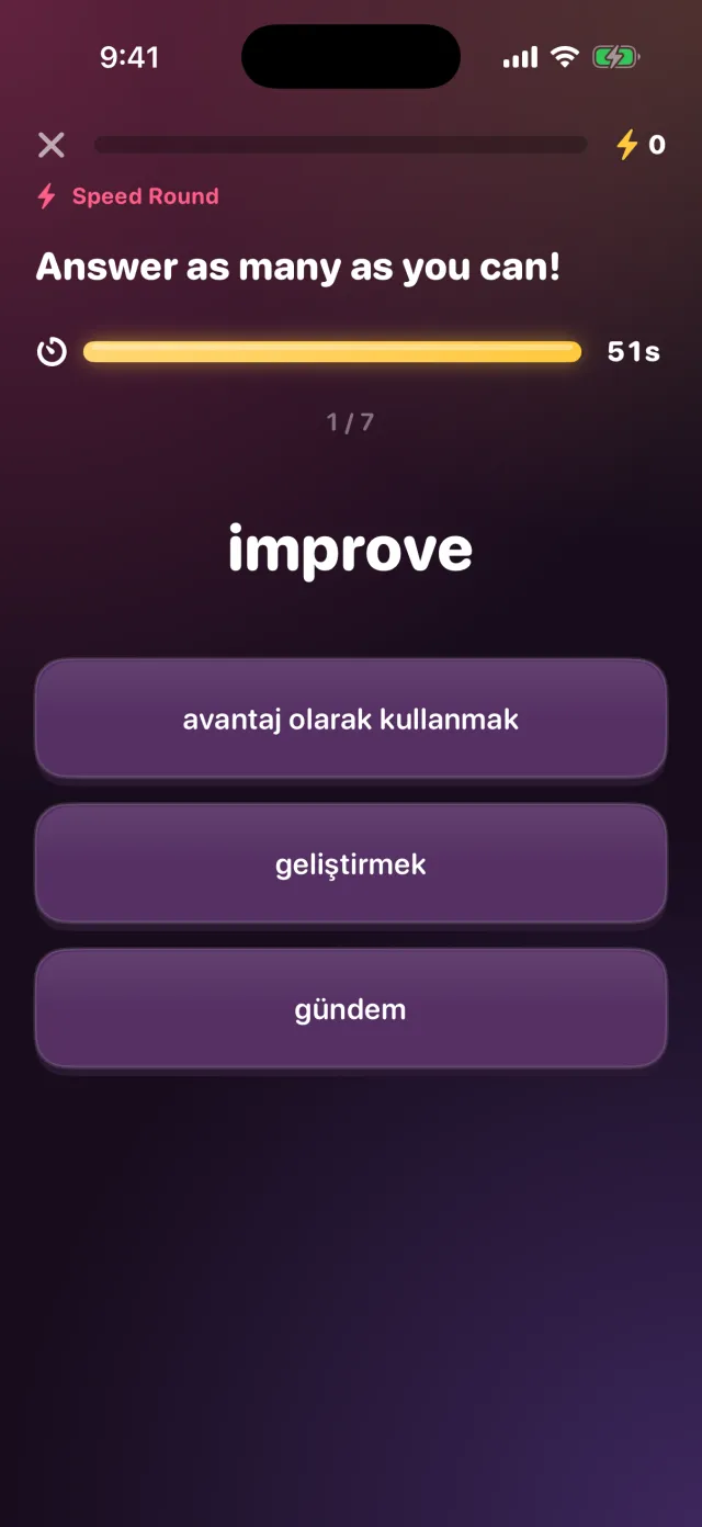 Speed Round game
